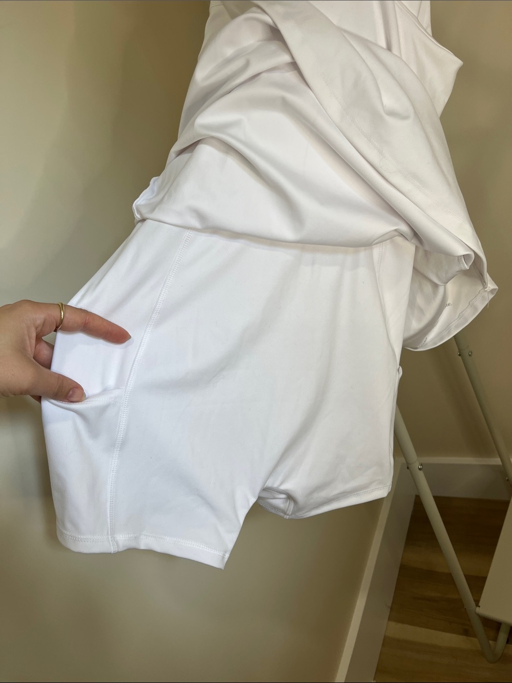 White Mini Dress with Racerback - Picture 7 of 8